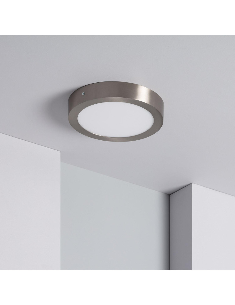 Plafonnier LED Rond 18W Métal Ø225 mm Argenté