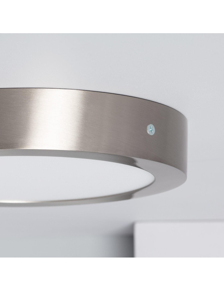 Plafonnier LED Rond 18W Métal Ø225 mm Argenté