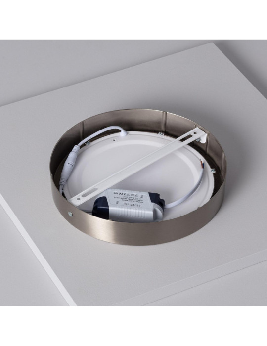 Plafonnier LED Rond 18W Métal Ø225 mm Argenté