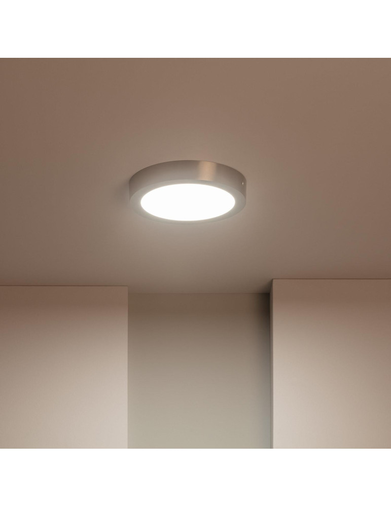 Plafonnier LED Rond 18W Métal Ø225 mm Argenté
