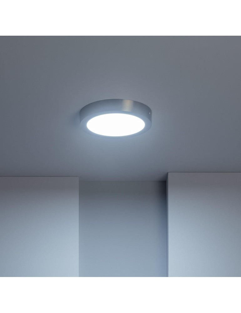 Plafonnier LED Rond 18W Métal Ø225 mm Argenté