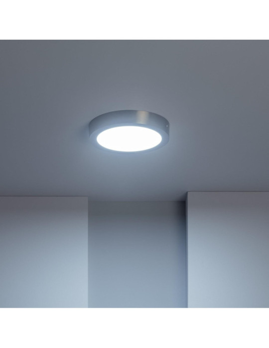 Plafonnier LED Rond 18W Métal Ø225 mm Argenté