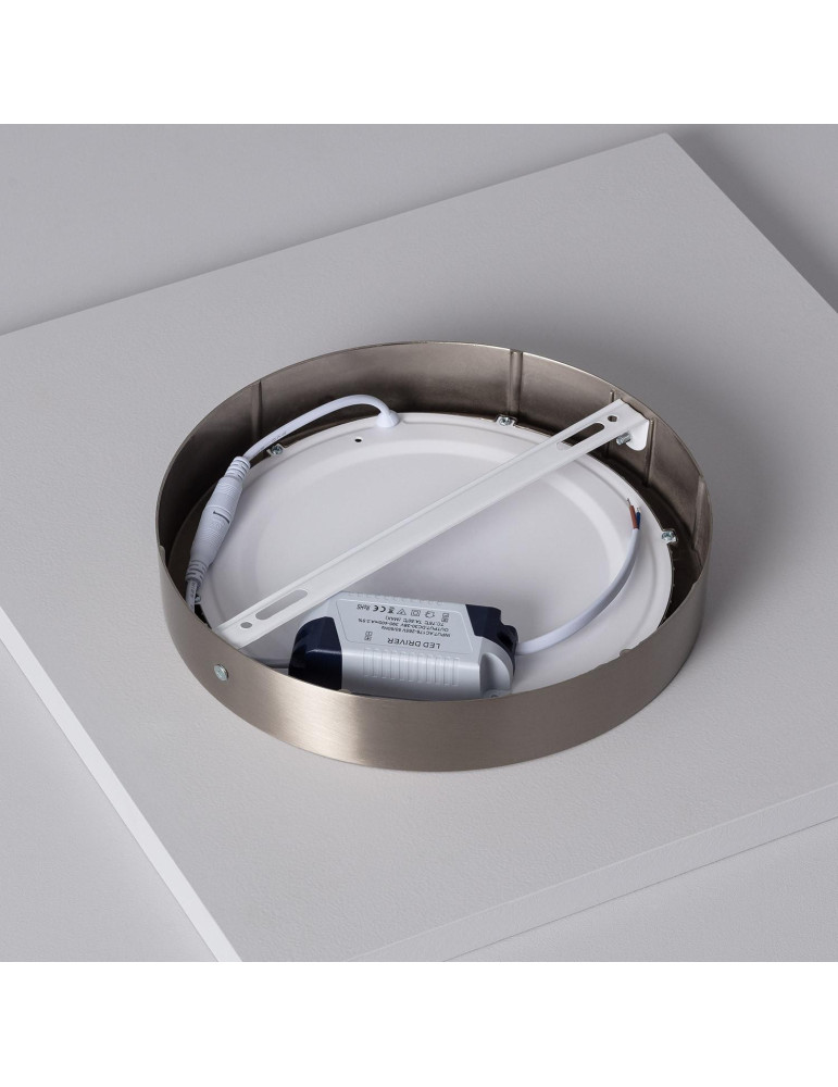 Plafonnier LED Rond 18W Métal Ø225 mm Argenté