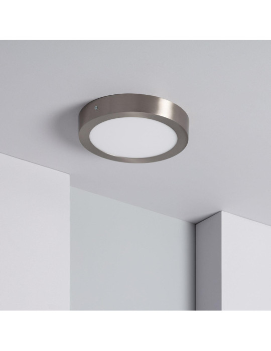 Plafonnier LED Rond 18W Métal Ø225 mm Argenté
