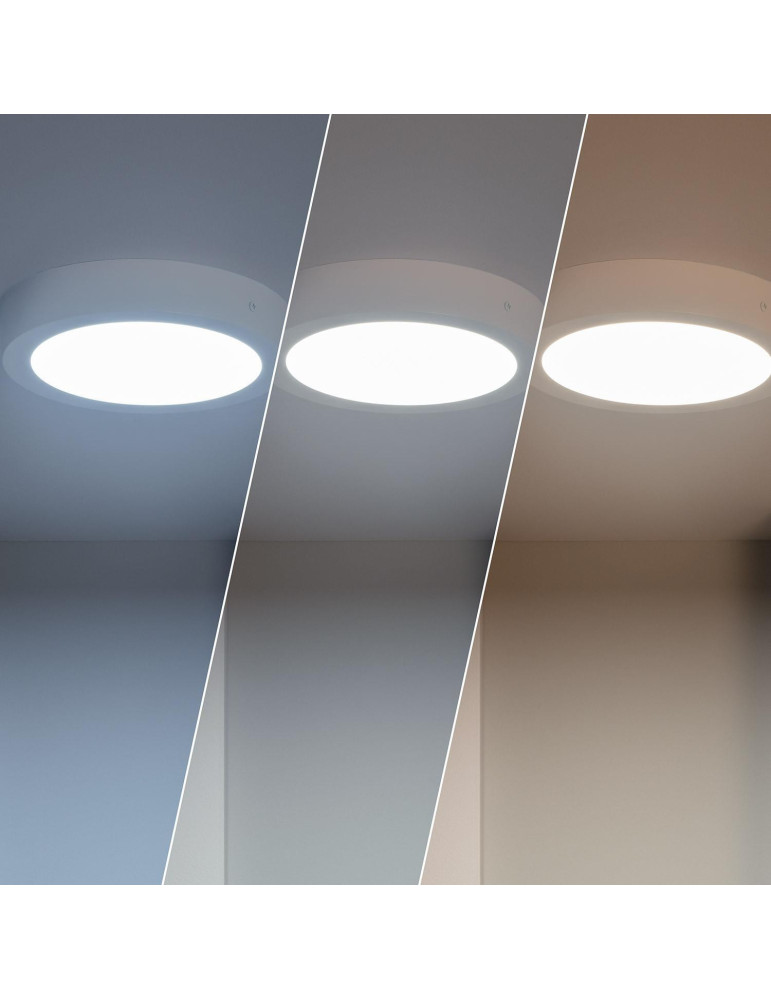 Plafonnier LED Rond 18W SwitchCCT Sélectionnable Ø 225mm Dimmable Compatible avec Télécommande RF V.2
