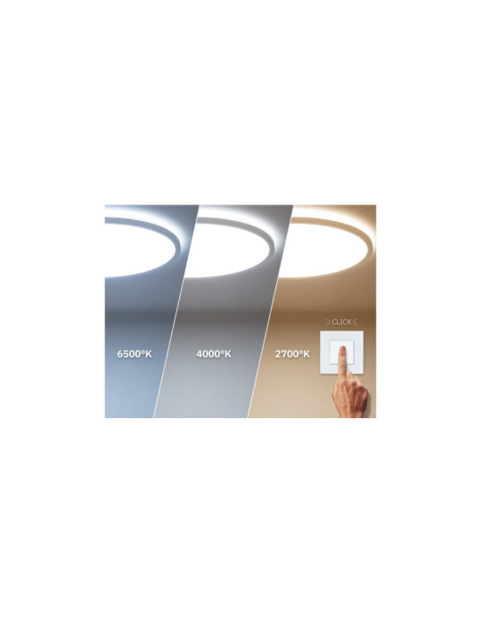 Plafonnier LED Rond 18W SwitchCCT Sélectionnable Ø 225mm Dimmable Compatible avec Télécommande RF V.2