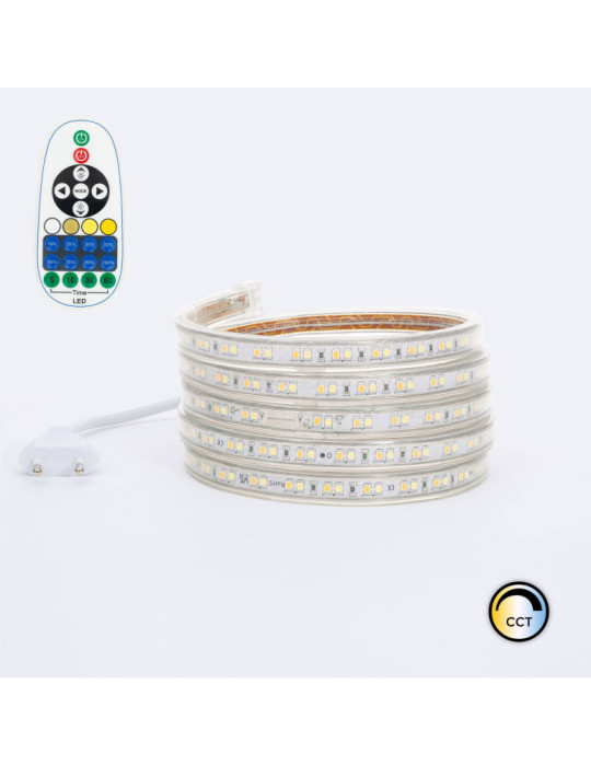 Ruban LED CCT 220V AC 120 LED/m IP65 Largeur 14mm Coupe tous les 100cm sur Mesure