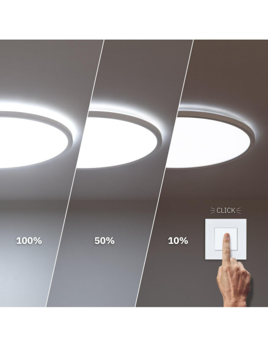 Plafonnier LED Rond Variation par Paliers 3 Niveaux SwitchDimm 24W Double Face Ø420mm