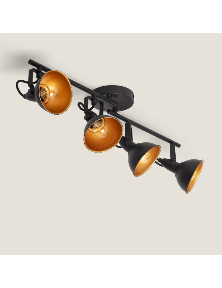Plafonnier Orientable Aluminium Emer 4 Spots Noir