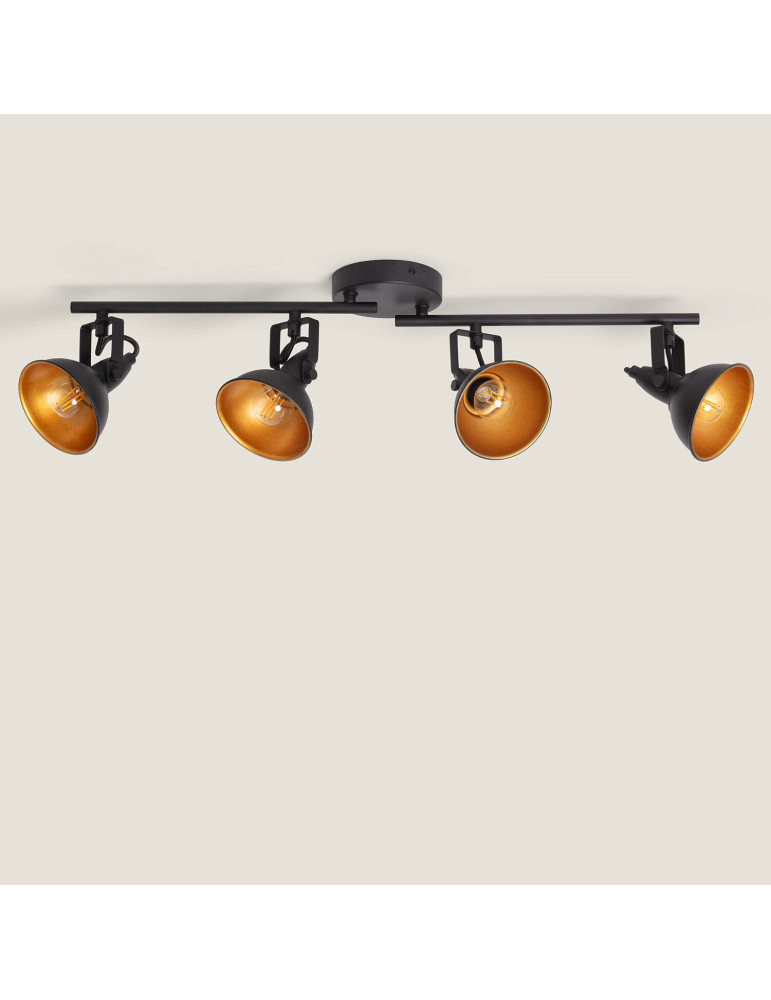 Plafonnier Orientable Aluminium Emer 4 Spots Noir