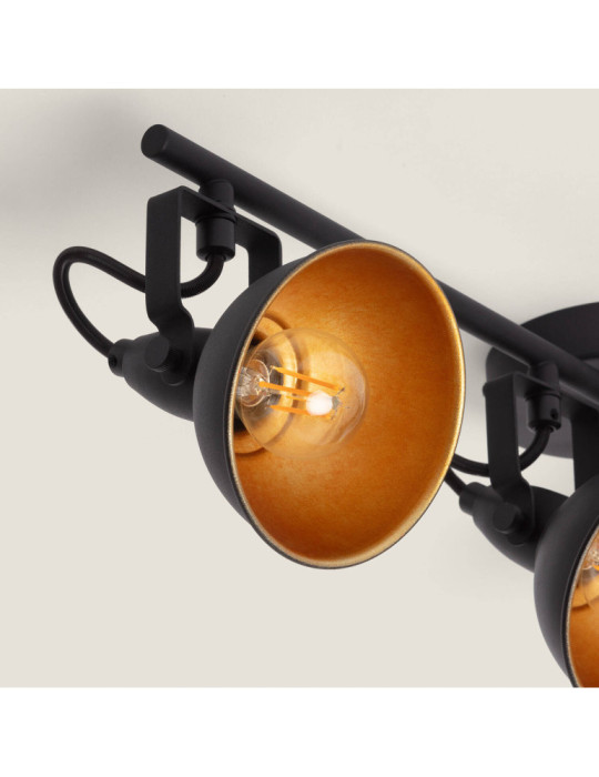 Plafonnier Orientable Aluminium Emer 4 Spots Noir