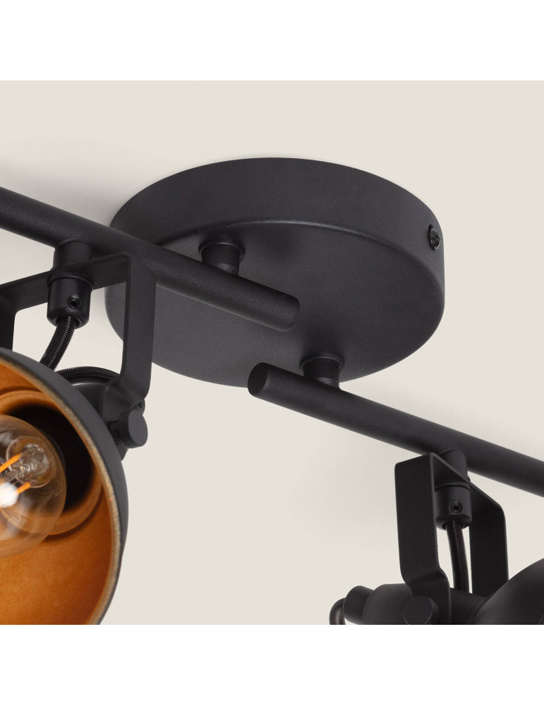 Plafonnier Orientable Aluminium Emer 4 Spots Noir