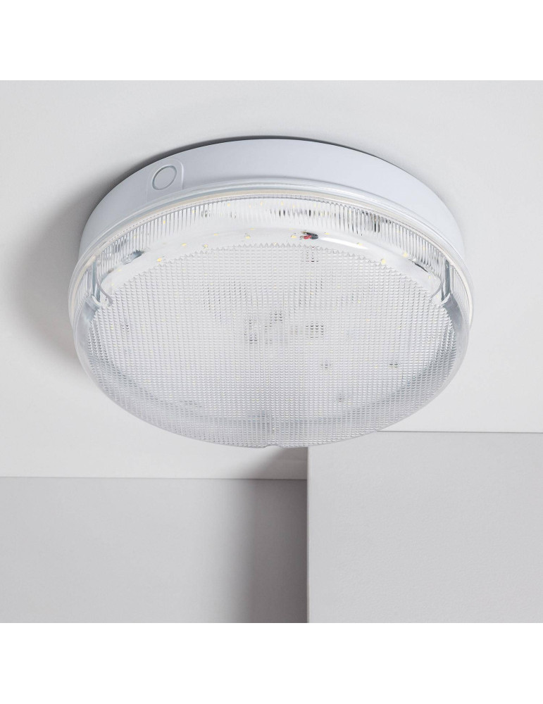 Plafonnier LED Extérieur Rond 24W Hublot IP65 Ø285 mm avec Éclairage de Sécurité Non Permanent