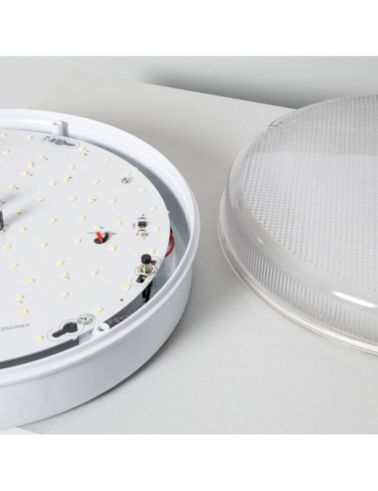 Plafonnier LED Extérieur Rond 24W Hublot IP65 Ø285 mm avec Éclairage de Sécurité Non Permanent