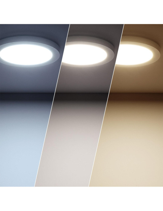 Dalle LED Rond 22W Sélectionnable Slim Surface Coupe Ajustable Ø 60-160mm