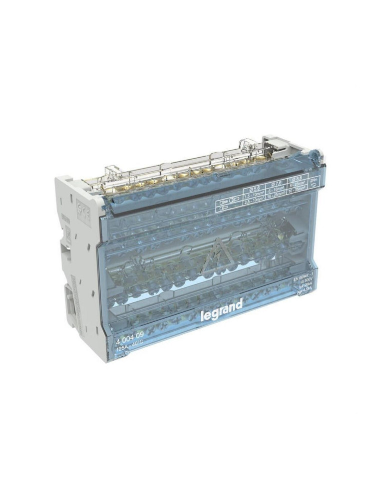Répartiteur Modulaire Monobloc 4P 125 A 15 Connexions 8 Modules LEGRAND 400409 Répartiteur Modulaire Monobloc 4P 125 A 15 Connexions 8 Modules LEGRAND 400409