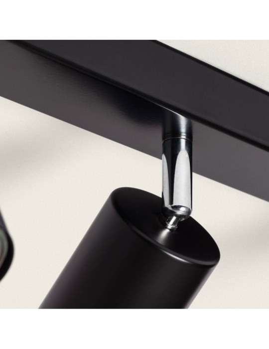 Plafonnier Orientable Métal 4 Spots Albus Black Large