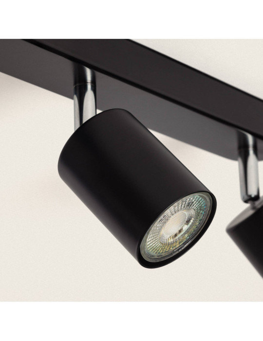 Plafonnier Orientable Métal 4 Spots Albus Black Large