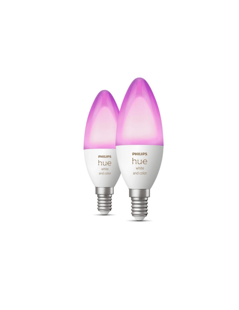Pack Ampoules LED Intelligentes E14 2x4W 470 lm PHILIPS Hue White Pack Ampoules LED Intelligentes E14 2x4W 470 lm PHILIPS Hue White