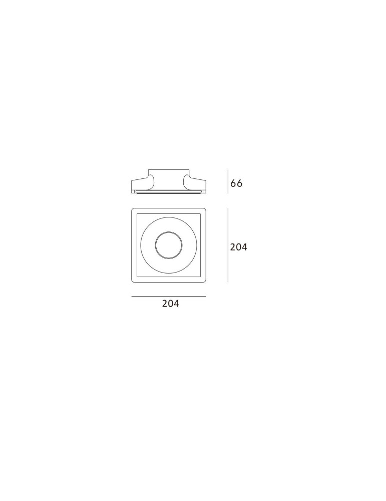 Collerette Downlight Intégration Plâtre/Pladur pour Ampoule LED GU10/GU5.3 Coupe 207x207 mm UGR17