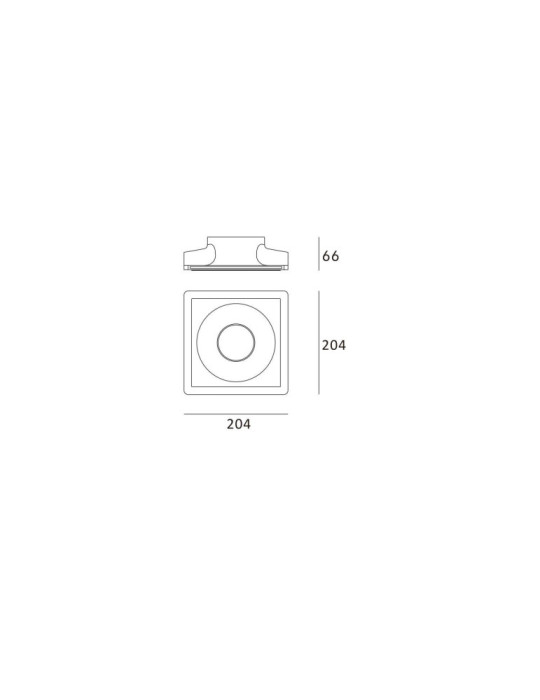 Collerette Downlight Intégration Plâtre/Pladur pour Ampoule LED GU10/GU5.3 Coupe 207x207 mm UGR17