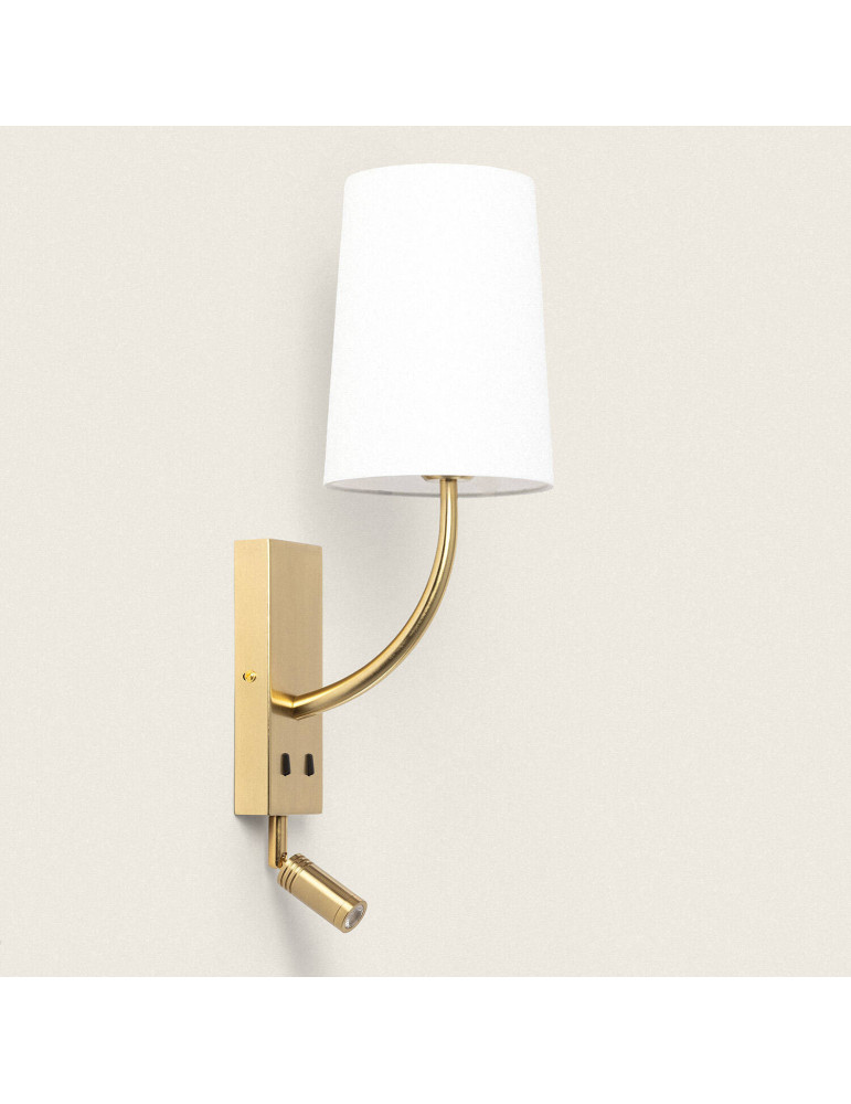 Applique Murale avec Flex LED de Lecture 2.5W Métal Gold-Teylo Conne