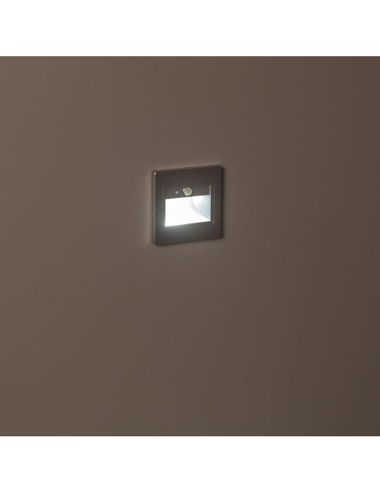Balise Murale LED Encastrable 1.5W Bark avec Détecteur PIR Grise