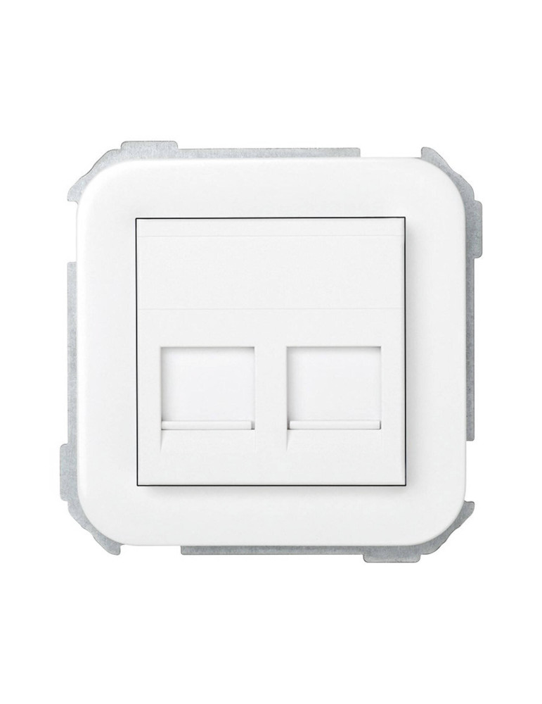 Plaque Prise Double RJ11/RJ45 SIMON 31 31089