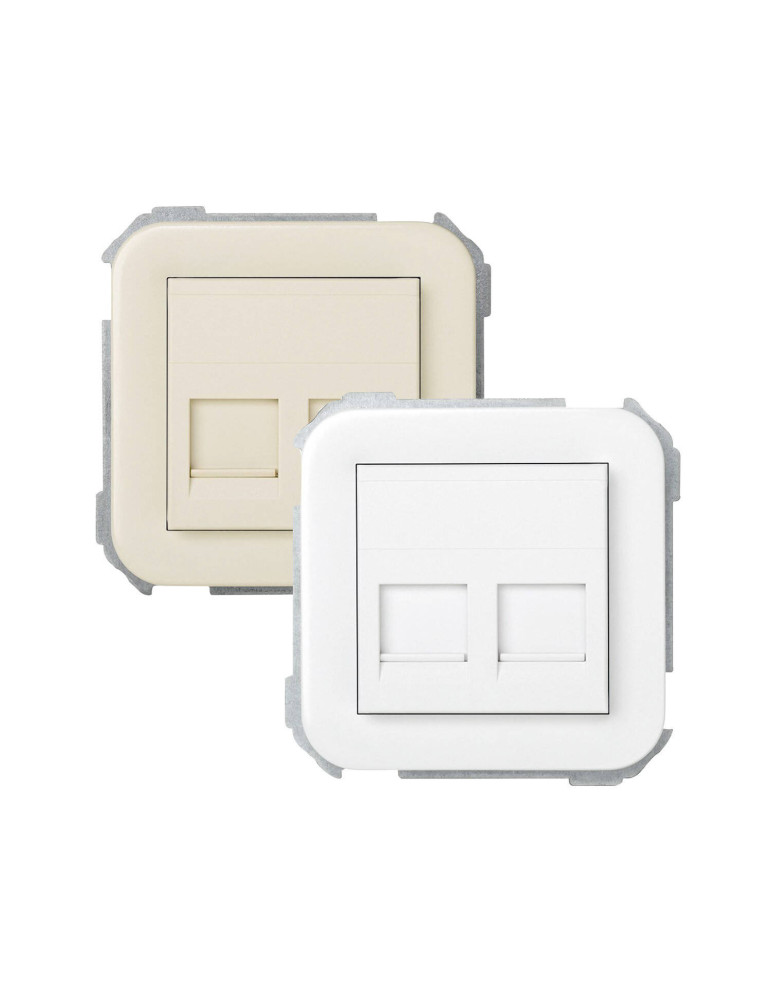Plaque Prise Double RJ11/RJ45 SIMON 31 31089