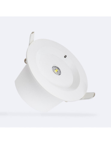 Éclairage de Secours LED Encastrable 120lm Non Permanent Rond Coupe Ø95 mm