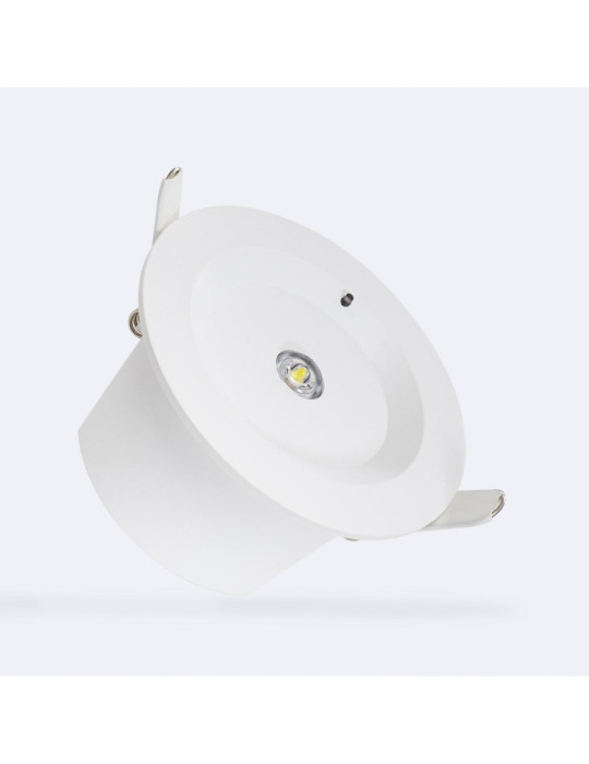 Éclairage de Secours LED Encastrable 120lm Non Permanent Rond Coupe Ø95 mm Éclairage de Secours LED Encastrable 120lm Non Permanent Rond Coupe Ø95 mm