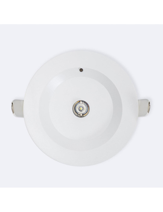 Éclairage de Secours LED Encastrable 120lm Non Permanent Rond Coupe Ø95 mm
