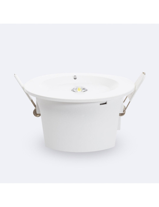 Éclairage de Secours LED Encastrable 120lm Non Permanent Rond Coupe Ø95 mm