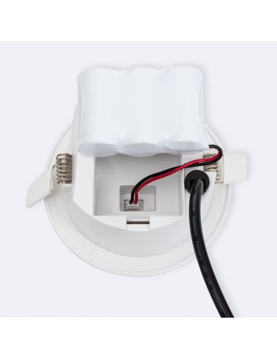 Éclairage de Secours LED Encastrable 120lm Non Permanent Rond Coupe Ø95 mm
