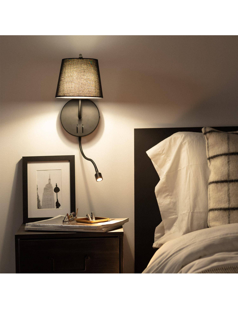 Lampe Murale Métal Kuomba avec Flex LED de Lecture