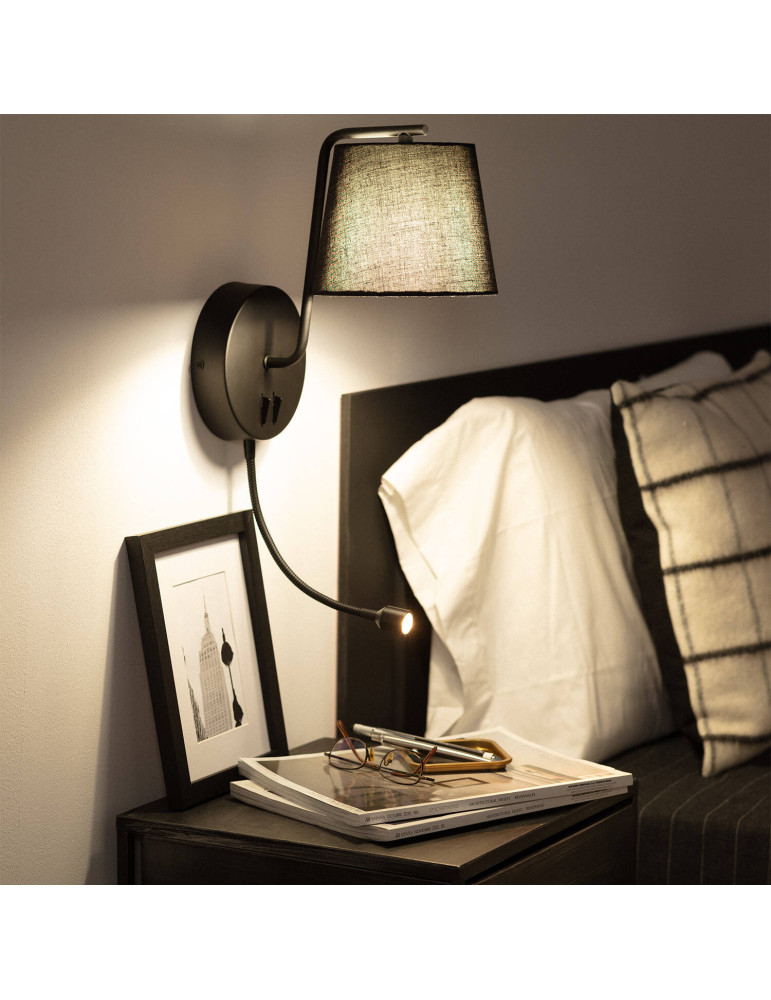Lampe Murale Métal Kuomba avec Flex LED de Lecture