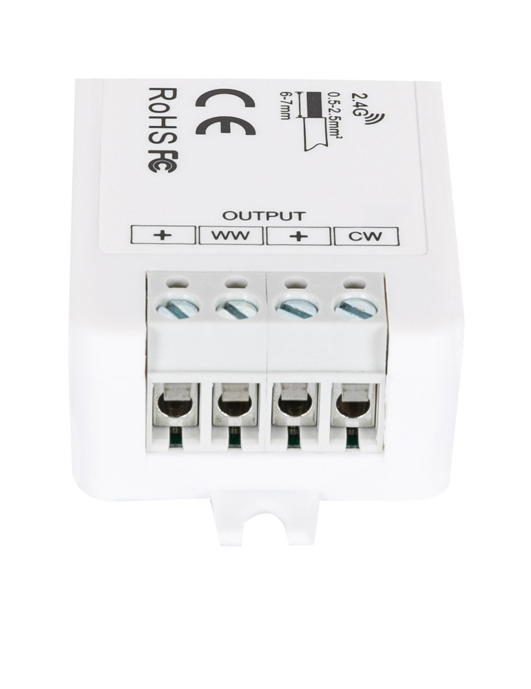 Contrôleur Variateur Ruban LED 12/24V DC CCT 2 canaux Compatible pour Télécommande RF