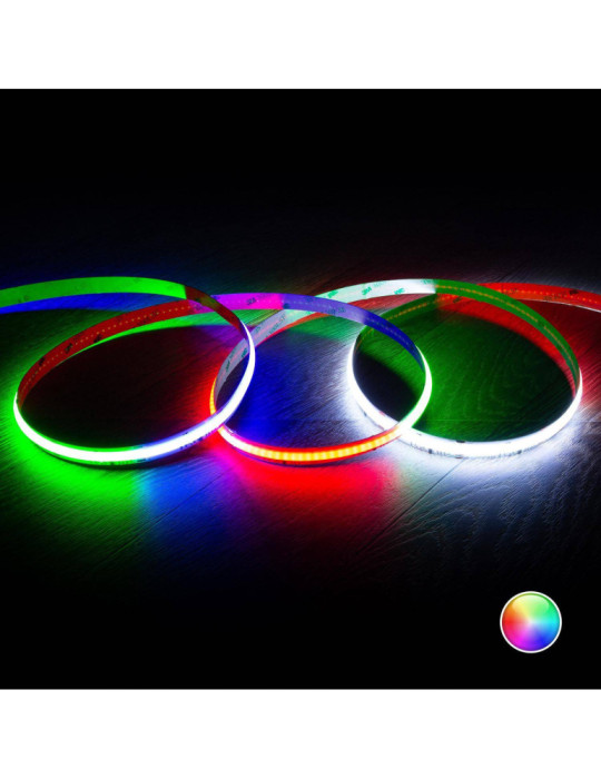 Ruban LED RGB IC COB 24V DC 720 LED/m 5m IP20 CRI90 Largeur 12mm Découpé tous les 5 cm