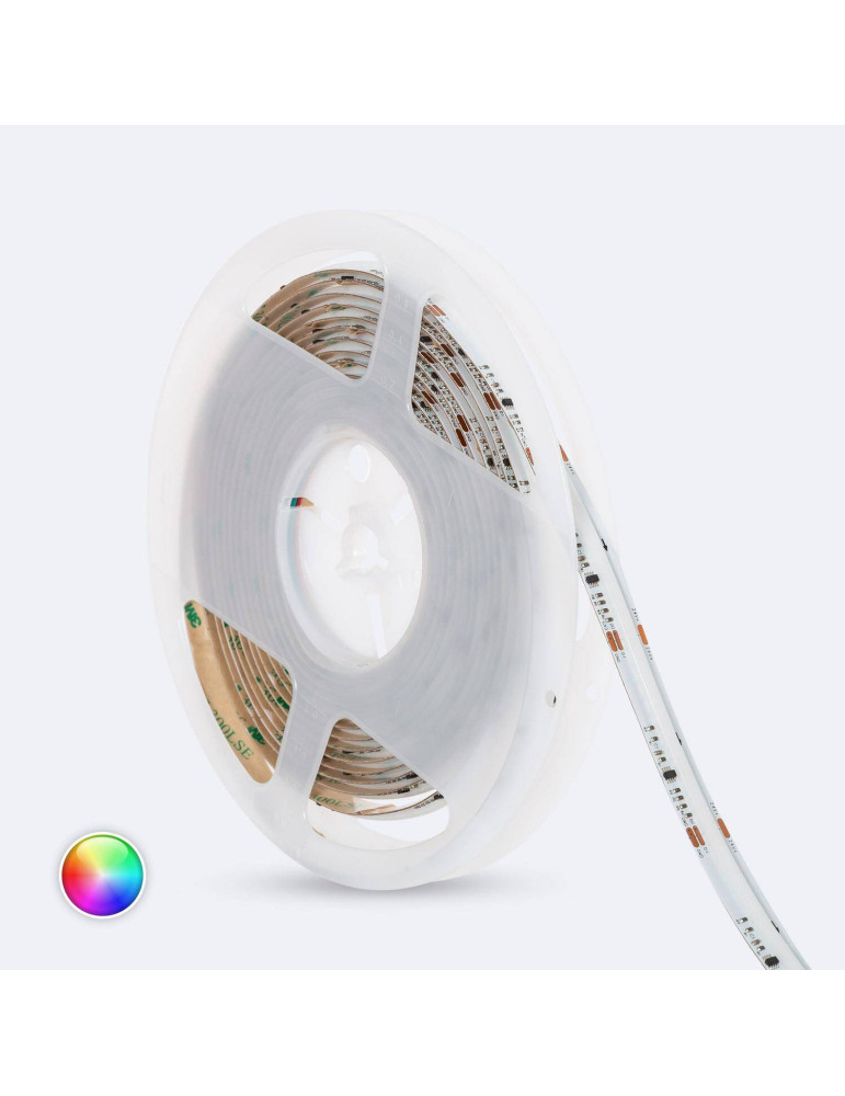 Ruban LED RGB IC COB 24V DC 720 LED/m 5m IP20 CRI90 Largeur 12mm Découpé tous les 5 cm