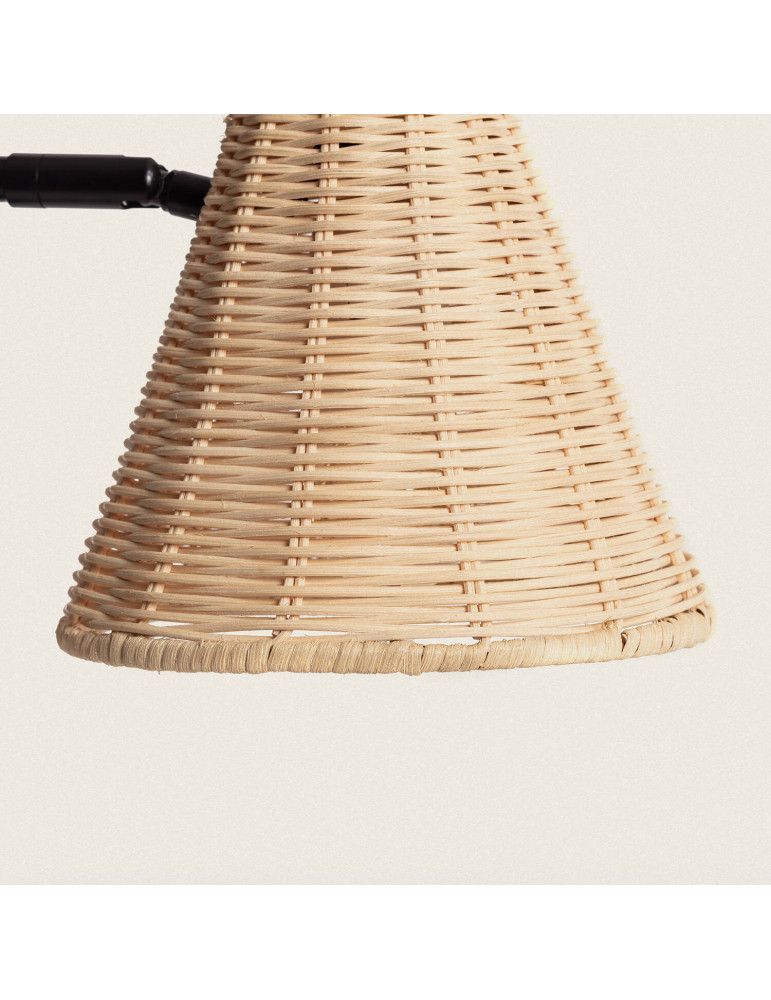 Lampe à Poser Métal et Rotin Cesto