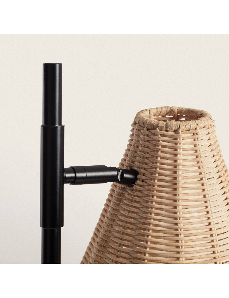 Lampe à Poser Métal et Rotin Cesto