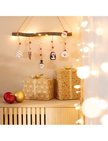 Guirlande LED Suspendue Bûche de Noël