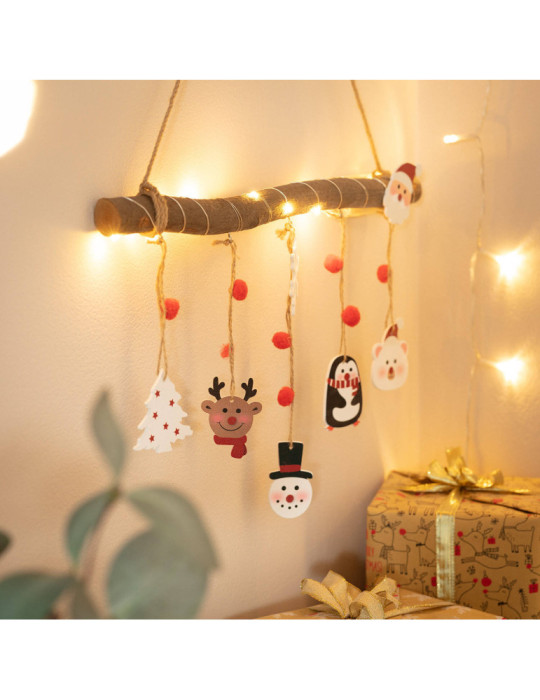 Guirlande LED Suspendue Bûche de Noël