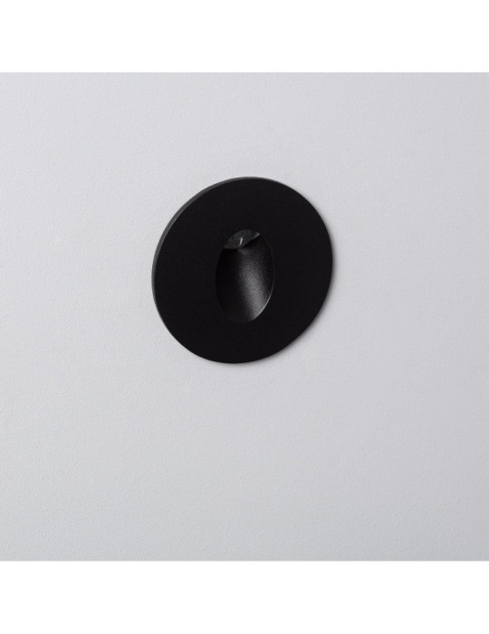 Balise LED Encastrable au Mur Ronde Adam Noire