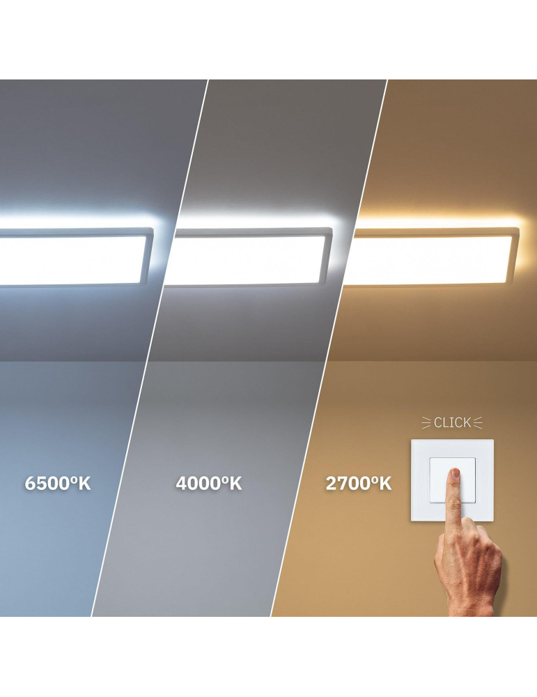 Plafonnier LED Rectangulaire CCT 24W Double Face SwitchCCT 580x200 mm