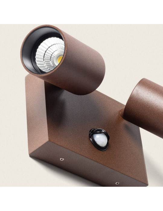 Applique Murale Extérieure LED 18W Aluminium CCT Sélectionnable Deux Spots avec Détecteur de Mouvement Kuriya