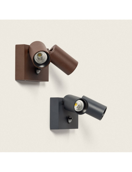 Applique Murale Extérieure LED 18W Aluminium CCT Sélectionnable Deux Spots avec Détecteur de Mouvement Kuriya