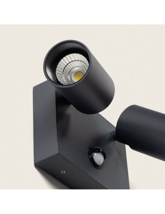 Applique Murale Extérieure LED 18W Aluminium CCT Sélectionnable Deux Spots avec Détecteur de Mouvement Kuriya