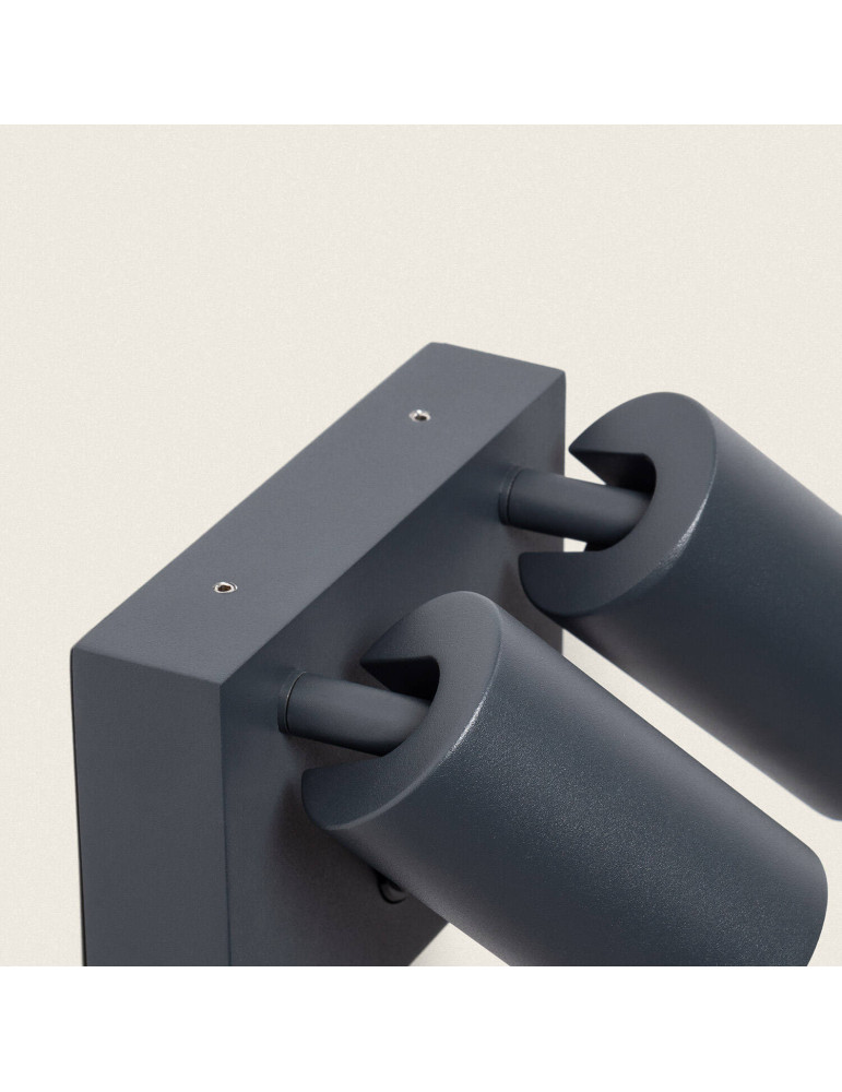 Applique Murale Extérieure LED 18W Aluminium CCT Sélectionnable Deux Spots avec Détecteur de Mouvement Kuriya