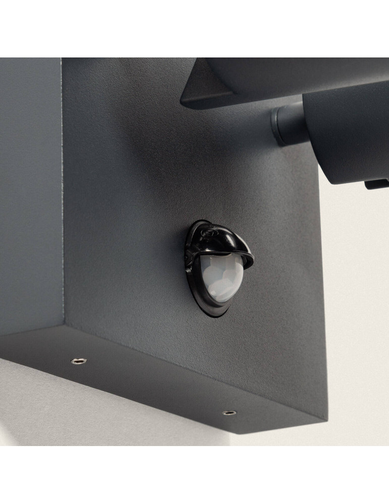 Applique Murale Extérieure LED 18W Aluminium CCT Sélectionnable Deux Spots avec Détecteur de Mouvement Kuriya